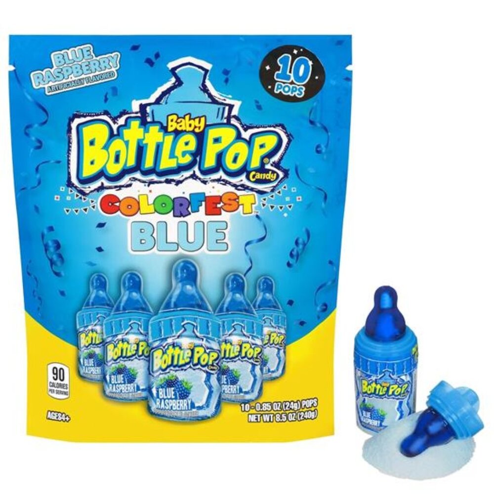 Baby Bottle Pop Easter Blue Candy Lollipops, 10 Ct Bulk Candy Lollipops